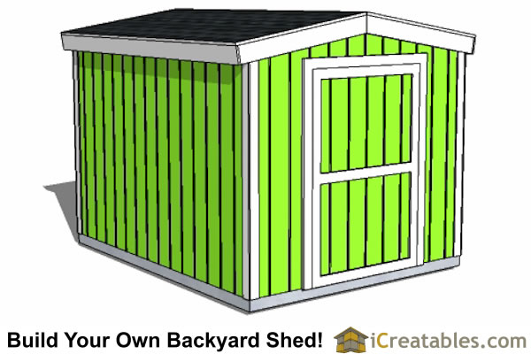 8x10 8 foot tall gable shed